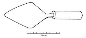 TRL-4003 - Truelle à lame losangique
fer
Truelle à lame losangique, de forme plus ou moins symétrique.