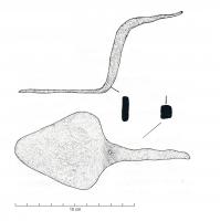 TRL-7001 - Truelle
fer
Truelle à lame triangulaire et soie fine parallèle à la lame.
