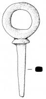 AJG-4021 - Anneau de jougbronzeAnneau massif, sur une longue tige entièrement en bronze, d'abord de section ronde, puis carrée vers la pointe.