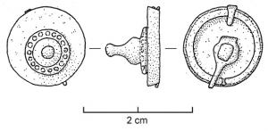 BCN-4002 - BouchonbronzeBouchon coulé comportant une rondelle tronconique épaisse, surmontée d'un bouton central en balustre.