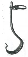 BLC-4020 - Crochet de balancebronzeCrochet de balance qui peut être pourvu de son anneau de suspension sous la forme d'une boucle en fil, aux extrémités nouées ou d'un trou percé dans une palette en haut de la tige aplatie.