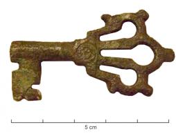 CLE-5013 - Clé à rotationbronzeClé coulée d'un seul tenant, avec un manche en forme de palmette ajourée (ajours en 