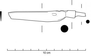 CTO-8041 - Couteau à soie et mitre cylindriqueferCouteau de table avec une mitre cylindrique ou tronconique, ici munie d'une soie centrée elle-même cylindrique.