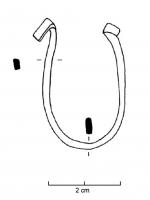 IND-2048 - BouclebronzeBoucle formée d'un ruban de section quadrangulaire aplatie, dont la largeur diminue progressivement vers les deux extrémités recourbées.