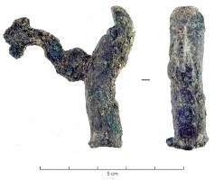 IND-4333 - Poucier ?bronzePoucier (?) composé d'un doigt humain dressé, sur lequel vient s'appuyer le corps d'un dauphin.