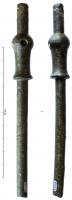 IND-9149 - Tige avec balustrebronzeTPQ : 300 - TAQ : 1900Objet de fonction indéterminée à ce jour : tige avec balustre sur une extrémité.