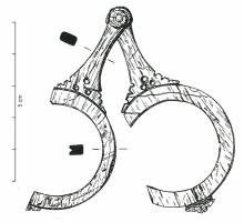 LUN-7001 - Besicles rivetées avec cadre en osos ou ivoirePaire de verres circulaires insérés dans une monture faite de deux éléments symétriques, articulés par une charnière, et qu'on pose simplement sur le nez.