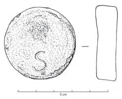 PDS-4439 - Poids cylindrique : 1 semisplombPoids de forme cylindrique; face supérieure lisse ou marquée d'un S (semis).