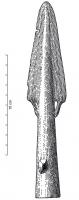PTL-1021 - Pointe de lance à œillets basauxbronzePointe de lance portant deux œillets à la base des ailerons ; leur base est rectiligne et la lame est de forme triangulaire ou subtriangulaire allongée. Les ailerons sont inorrnés .