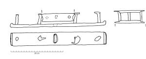 RAB-4003 - Semelle de rabotferFer plat rectangulaire avec rivets pour la fixation du corps en bois et ouverture rectangulaire pour le passage de la lame. 