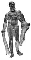 STE-4159 - Statuette : Heraklès - Hercule s'appuyant à droite sur la massue