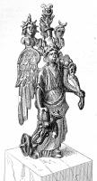 STE-4380 - Divinité panthéebronzeDivinité panthée, associant à une figure principale, une Copia ailée, les bustes plus petits de plusieurs autres divinités associées.