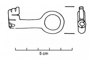 CLE-4031 - Clé à rotationferClé à canon creux, panneton découpé ; le sommet de la poignée forme un anneau forgé.
