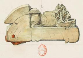 CNF-4069 - Canif : lion couchéfer, ivoire, argentManche sculpté dans la moitié d'une tranche de défense, avec un lion couché (corps entier), posé sur un fond lisse