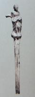 EPG-4529 - Épingle : figure féminineargentEpingle au sommet en forme de figurine féminine, vêtue d'un chiton et d'un ample himation : Aphrodite ?