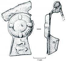 FIB-4090 - Fibule à queue de paon sans arc, reliefs (F.20c)