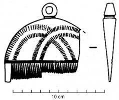 PGN-3003 - Peigne monobloc en bois à une rangée de dents, sommet arrondi et suspension