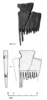 PGN-4002 - Peigne monobloc en bois à une rangée de dents et sommet en tenon