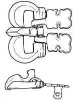 PLB-5129 - Plaque-boucle articuléebronzeTPQ : 550 - TAQ : 600Boucle réniforme avec un enfoncemnt en retrait au niveau du repos d'ardillon, qui possède une sorte de poucier au-dessus de l'articulation ; cette boucle s'articule non pas sur une plaque mais sur deux demi-plaques distinctes, en forme d'agrafes rectangulaires.