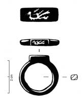BAG-4163 - Bague à chaton gravéjaisTPQ : 250 - TAQ : 400Bague sur laquelle un chaton, nettement individualisé et souvent en relief, est gravé d'un motif en creux.
