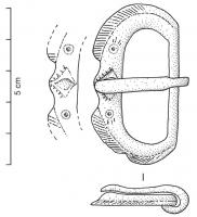 BCG-4014 - Boucle à dauphins affrontésbronzeBoucle en D, barre d'articulation gracile, ornée de 