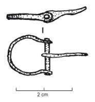 BCI-4001 - Boucle indéterminéebronzePetite boucle en D, de section généralement plate, à ardillon foliacé. 