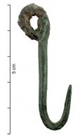 BLC-4047 - Crochet de balancebronzeTige de section circulaire dont la partie supérieure est simplement repliée sur la tige pour former une boucle et dont l'autre extrémité est repliée pour former un crochet.