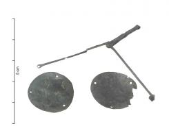 BLC-5007 - Trébuchet pliant d'orfèvrebronzeFine balance portative à fléau pliant supportant deux plateaux circulaires.