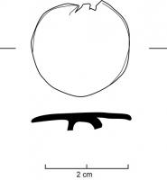 BTN-9074 - Bouton sans décorcuivreBouton circulaire plat, sans décor, muni au revers d'une bélière.