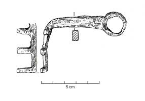 CLE-3005 - Clé à translationferTPQ : -225 - TAQ : -30Clé à tige simple, terminée par un anneau de suspension, l'extrémité distale se projette latéralement avec des dents perpendiculaires. 