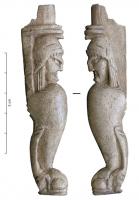 CNF-4098 - Canif : pied de meuble, sphingefer, osTPQ : 1 - TAQ : 200Canif en os dont le manche reproduit un pied de meuble en forme de sphinge : tête de femme sur une patte de fauve.