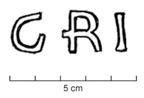 COV-4290 - Tuile estampillée GERIterre cuiteTuile estampillée GERI (ligature ER).