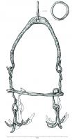 CRN-4001 - Couronne d'officeferCouronne d'office composée d'un anneau de suspension à section circulaire, d'une anse, d'une couronne plate, de plusieurs fiches associées à des grappins.