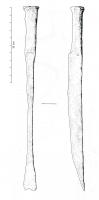 CSB-4002 - Ciseau de type bédaneferTPQ : -30 - TAQ : 450Ciseau plus épais que large, à tête massive présentant des traces de percussion directe. Le tranchant, à un seul biseau est légèrement évasé.
