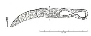 CTO-3019 - CouteauferPetit couteau à manche en forme de huit; le dos de la lame est convexe, le tranchant concave. 