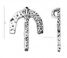 CVC-4006 - Clavette de charferTPQ : 1 - TAQ : 300Clavette à tête en forme d'ancre et tige de section sphérique. La tête présente une protubérance centrale repliée sur la tige.