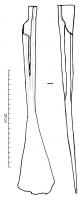 ECC-4002 - EcorçoirferTPQ : 1 - TAQ : 300Outil à longue douille, fine et allongée, lame triangulaire très étirée, extrémité évasée.