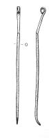 EPG-1115 - Epingle à boucle au sommet et tige quadranguliare puis circulairebronzeEpingle à boucle au sommet avec tige quadrangulaire au départ puis devenant circulaire à partir des 2 tiers inférieurs . 