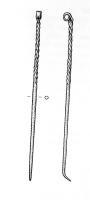 EPG-1117 - Epingle à tête en boucle et tige torsadéebronzeEpingle à boucle au sommet à tige circulaire partiellement torsadée ou vrillée.