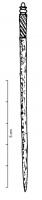 EPG-4420 - Épingle à tête moulurée et striéebronzeTPQ : 200 - TAQ : 300Epingle dont le sommet massif présente une tête moulurée  avec un segment strié (incisions obliques, simples ou croisées).