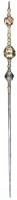 EPG-5001 - Épingleargent, orEpingle en argent et en or, dont le sommet comporte trois bulbes polygonaux superposés, avec des incrustations et des pierres.