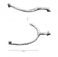 EPR-6002 - Eperon à pointe pyramidaleferTPQ : 800 - TAQ : 1250Éperon à pointe pyramidale et décrochement au collet, branches filiformes avec fixations par rivets aux extrémités. 