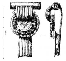 FIB-4657 - Fibule à queue de paon (var. F.19b2)bronzeTPQ : 5 - TAQ : 60Fibule-