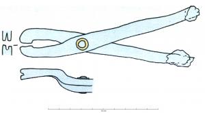 FOD-4001 - Forceps dentaireferRobuste pince sur axe, dont les mors recourbés et généralement encochés sont adaptés à l'extraction de dents; branches massives et rectilignes.