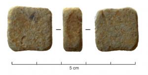 PDS-4400 - Poids quadrangulaire (parallélépipédique) : 1 unciaplombPoids parallélépipédique, faces parallèles deux à deux ; poids d'1 uncia (27,28 g), souvent, mais pas toujours, marqué d'1 point.