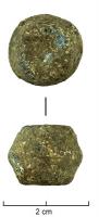 PDS-4468 - Poids bitronconique : 1 unciaplombPoids en plomb coulé, de forme bitronconique, aux deux faces légèrement concaves, valant une uncia (27,28 g théorique)