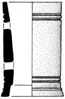 PYX-4005 - Pyxide en os - Béal-Feugère type 1cosTPQ : 1 - TAQ : 250Pyxide tournée à l'intérieur et à l'extérieur, corps cylindrique légèrement évasé aux extrémités qui sont symétriques à l'extréieur : la base possède cependant un redan interne pour l'insertion d'un fond rapporté; aucun traitement particulier pour le sommet; vers le haut et le bas du corps, deux paires de filets creusés au tour.