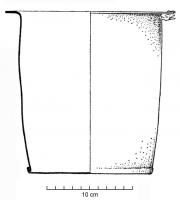 SIT-3002 - Situle cylindrique Eggers 16bronzeTPQ : -120 - TAQ : -30Situle en tôle, de forme cylindrique, à bord horizontal.