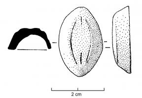 SPV-4020 - Support de vase en forme de vulvebronzeTPQ : -30 - TAQ : 300Applique ovale coulée, lisse ou ornée des détails incisés ou moulurés pouvant évoquer une vulve et dépourvue de système de fixation.