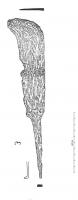 SRP-6004 - Serpe sans talonferTPQ : 800 - TAQ : 1100Cette serpe possède un tranchant droit et un dos épais parallèle, avant de former une courbure plus ou moins accentuée à son extrémité. L'emmanchement court se fait via une soie contiguë au dos.